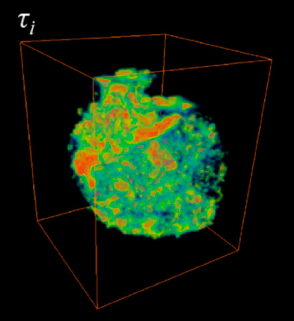 Volumetric DCE-MRI intracellular water lifetime (tau_i) map of a mouse glioma at 3D isotropic resolution